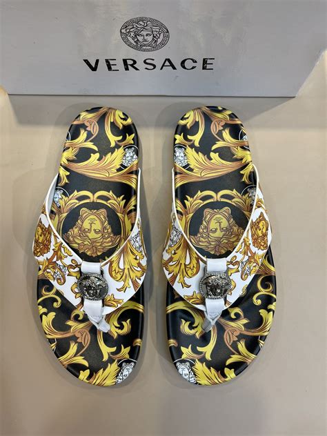 versace slippers saks|Versace slippers for sale.